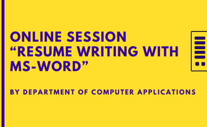 Online Session on “Resume Writing with Ms-Word”