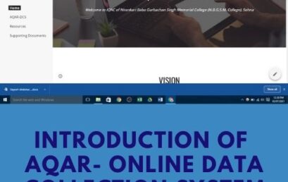 Introduction of AQAR- Online Data Collection System