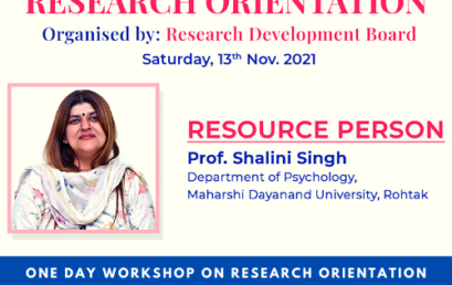 One Day Workshop On Research Orientation